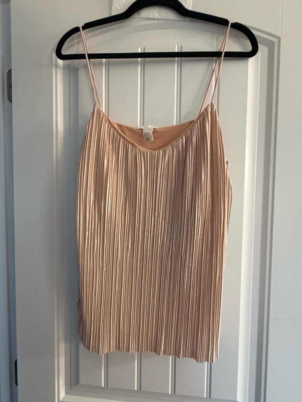 H&M Blush Pleated Spaghetti Strap Camisole